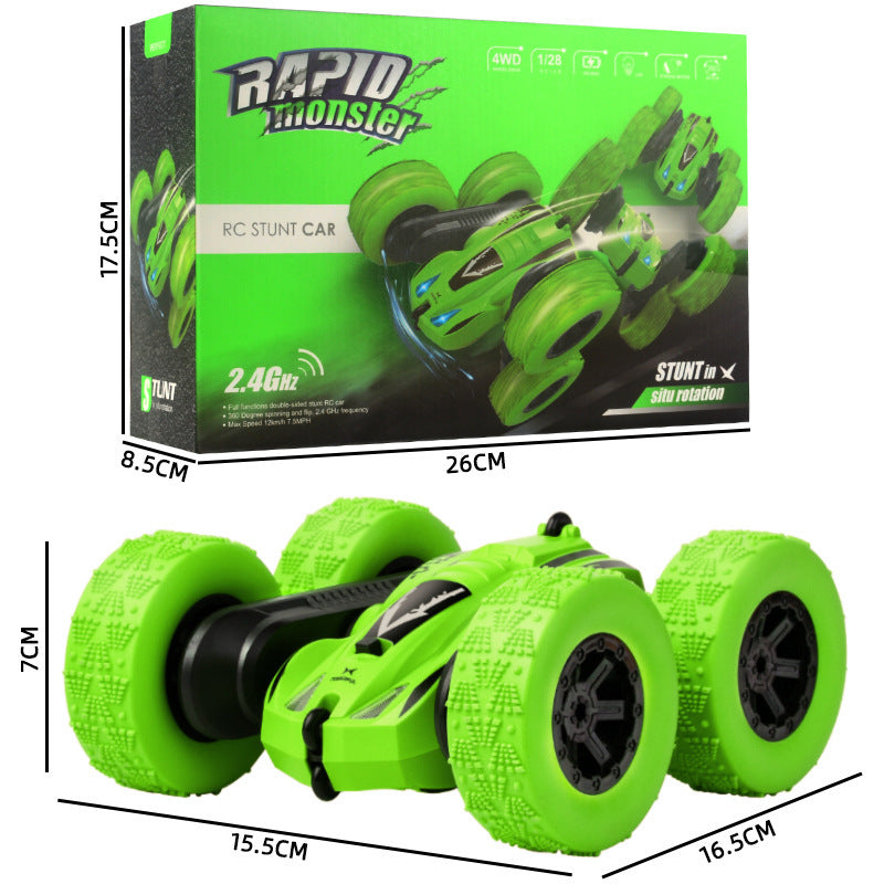 Children's double-sided stunt dump remote control car toy