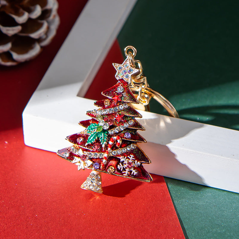 European And American New Diamond Drop Oil Christmas Tree Key