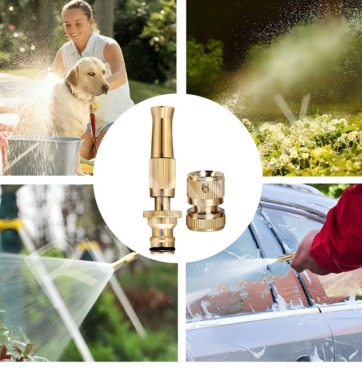 Portable High Pressure Washing Water Nozzle (Brass)