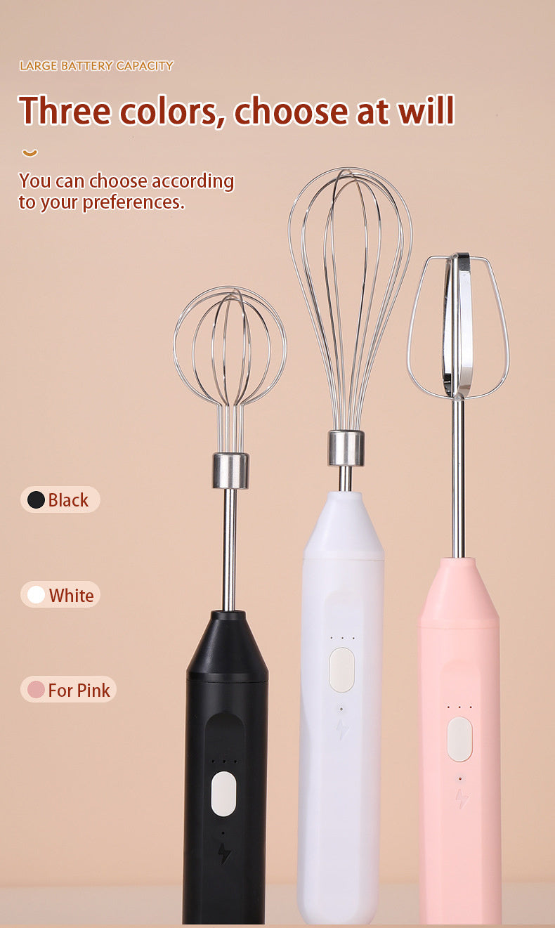 Hand-held Electric Whisk Household Baking Cake Egg White Whisk Small Straight Handle Whisk Wireless Whisk